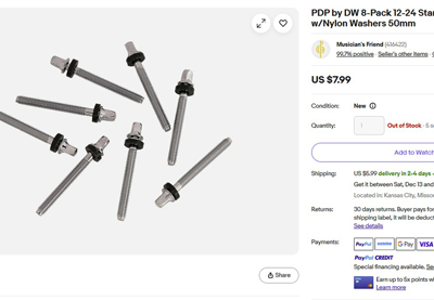 Lugs and mounts for DIY Amber Toms like Ludwig Vistalite