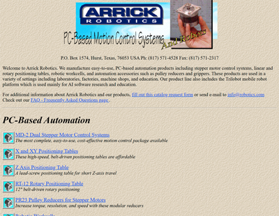 Roger Arrick Robotics website