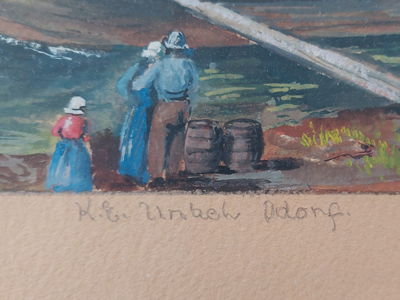 K. E. Unkel Painting of Cologne Cathedral Germany 1954