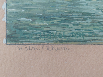 K. E. Unkel Painting of Cologne Cathedral Germany 1954