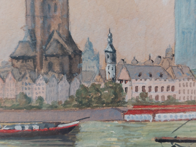 K. E. Unkel Painting of Cologne Cathedral Germany 1954